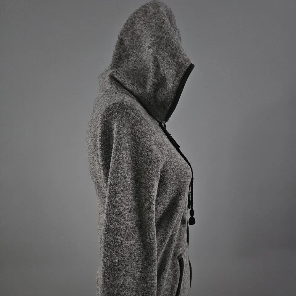 AMERICAN EAGLE OUTFITTERS zip-up HOODED JACKET grey POLYESTER - Picture 4 of 9